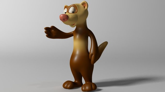 cartoon ferret rigged Modelo 3D .c4d .max .obj .3ds .fbx .stl .blend 