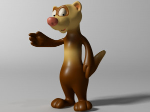 cartoon ferret rigged Modelo 3D