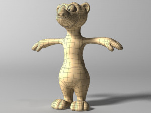 cartoon ferret rigged Modelo 3D