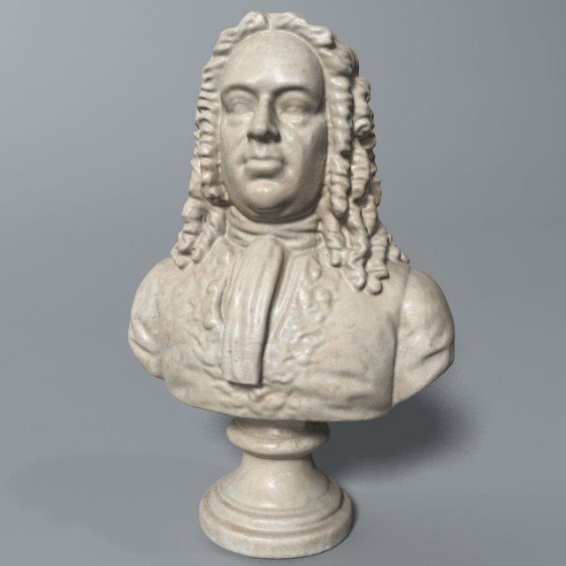 handel bust 3D Модель .c4d .max .obj .3ds .fbx .stl .blend 