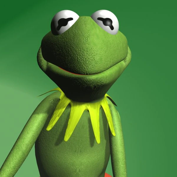 kermit the frog rigged 3D Model .c4d .max .obj .3ds .fbx .stl .blend 