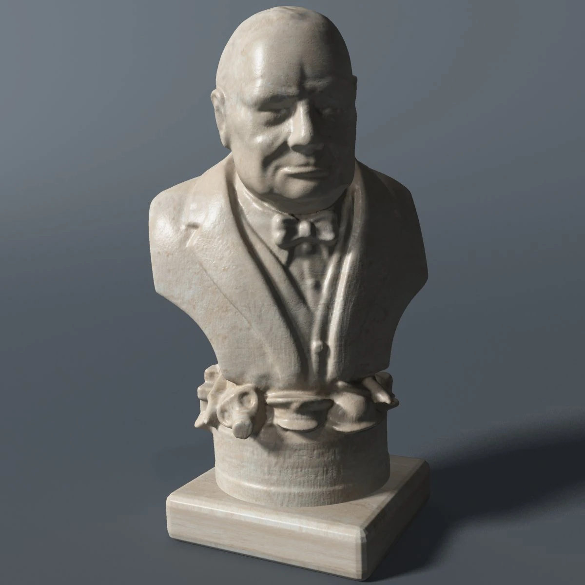 winston churchill bust 3D Model .c4d .max .obj .3ds .fbx .stl .blend 