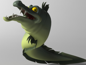 cartoon moray eel rigged Modelo 3D