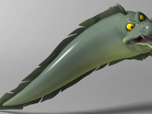 cartoon moray eel rigged 3D Model