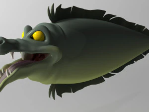 cartoon moray eel rigged 3D Model