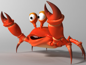 cartoon crab rigged and animated 3D 模型