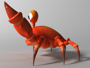 cartoon crab rigged and animated 3D 模型