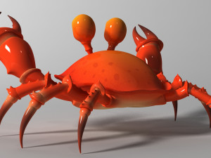 cartoon crab rigged and animated 3D 模型