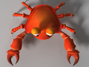 cartoon crab rigged and animated 3D 模型