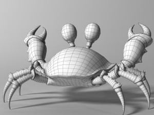 cartoon crab rigged and animated 3D 模型