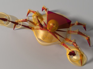 cartoon crab rigged and animated 3D 模型