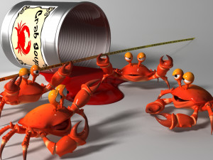 cartoon crab rigged and animated 3D 模型