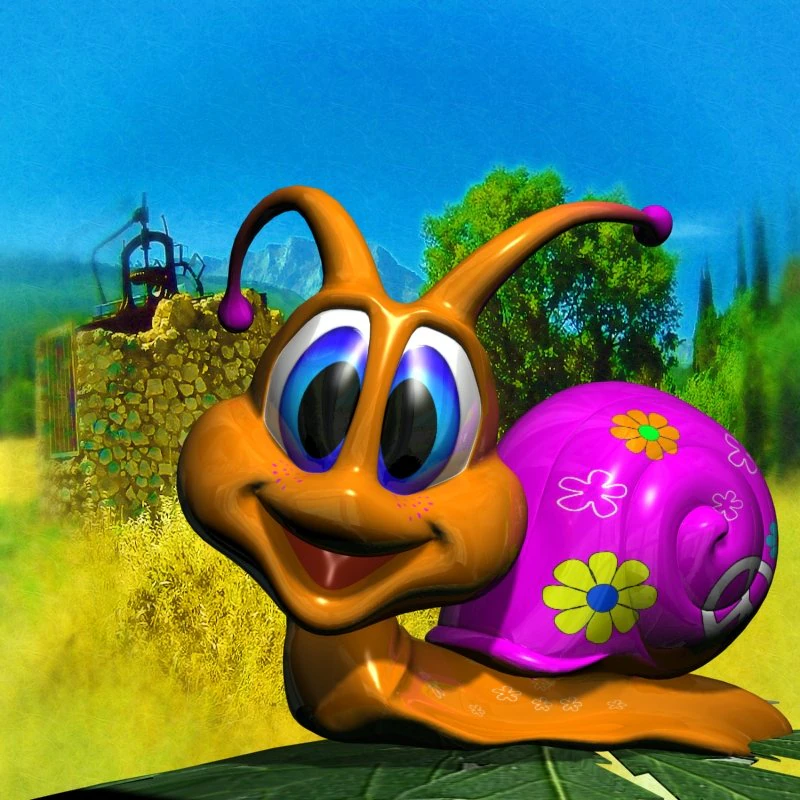 seventies snail rigged 3D Model .c4d .max .obj .3ds .fbx .stl .blend 