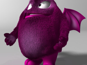 cartoon purple monster rigged 3D Model