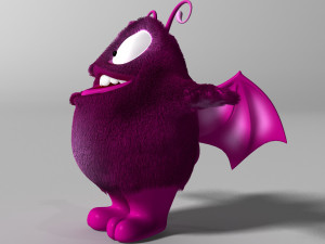 cartoon purple monster rigged 3D Model