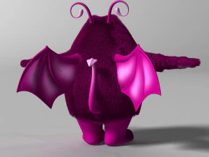 cartoon purple monster rigged 3D Model