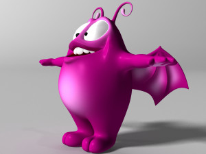 cartoon purple monster rigged 3D Model