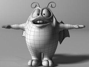 cartoon purple monster rigged 3D Model