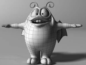 cartoon purple monster rigged 3D Model