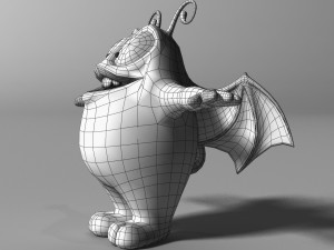 cartoon purple monster rigged 3D Model