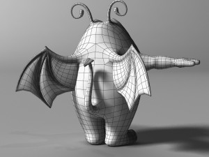 cartoon purple monster rigged 3D Model