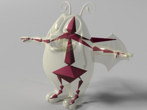 cartoon purple monster rigged 3D Model