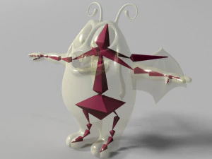 cartoon purple monster rigged 3D Model
