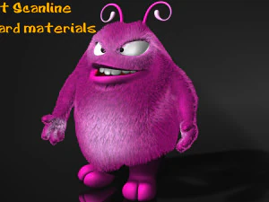 cartoon purple monster rigged 3D Model