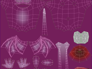 cartoon purple monster rigged 3D Model
