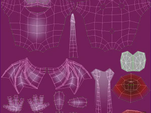 cartoon purple monster rigged 3D Model
