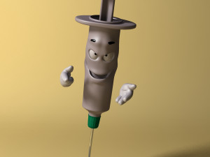 cartoon syringe rigged Modelo 3D