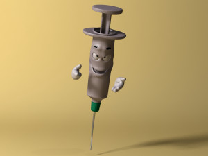 cartoon syringe rigged Modelo 3D