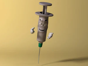 cartoon syringe rigged 3D Model