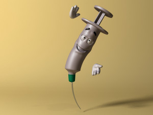 cartoon syringe rigged Modelo 3D