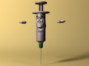 cartoon syringe rigged Modelo 3D