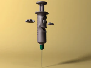 cartoon syringe rigged 3D Model