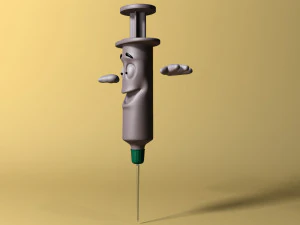 cartoon syringe rigged 3D Model