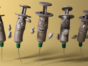 cartoon syringe rigged Modelo 3D