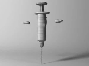 cartoon syringe rigged 3D Model