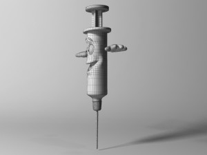 cartoon syringe rigged Modelo 3D