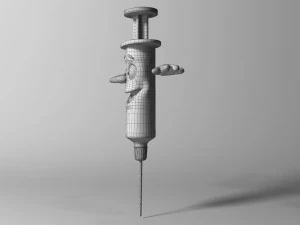 cartoon syringe rigged 3D Model