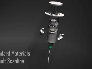cartoon syringe rigged 3D Model