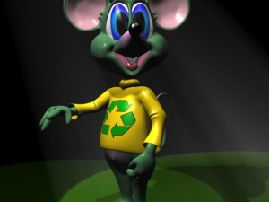 green mouse rigged 3D Model