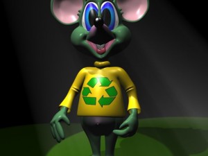 green mouse rigged 3D Model