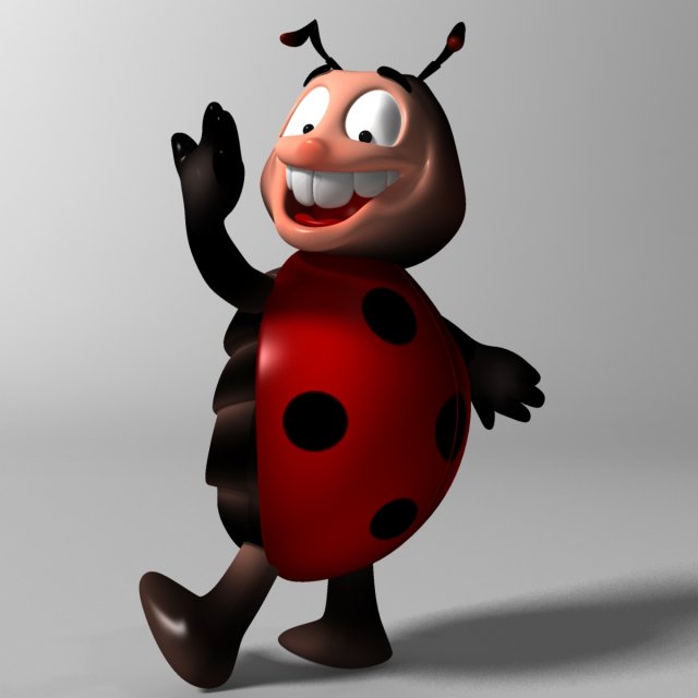 cartoon ladybug rigged 3D 모델 .c4d .max .obj .3ds .fbx .stl .blend 