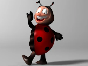 cartoon ladybug rigged 3D Model