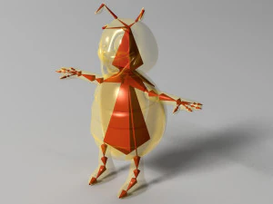 cartoon ladybug rigged 3D Model