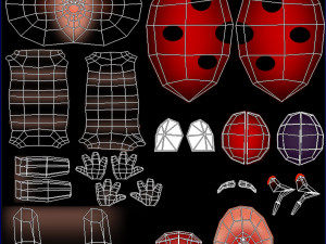 cartoon ladybug rigged 3D 모델
