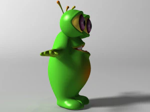 Cartoon Green Monster 3D Model
