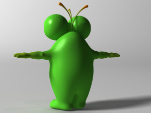 Cartoon Green Monster Modelo 3D
